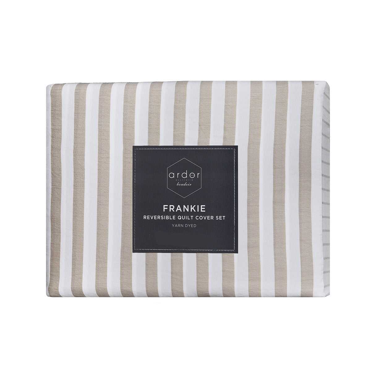 Ardor Frankie Natural Stripe Yarn Dyed Reversible Quilt Cover Set King - SuperSaverAU - view 4