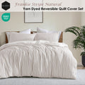 Ardor Frankie Natural Stripe Yarn Dyed Reversible Quilt Cover Set Queen - SuperSaverAU - view 2