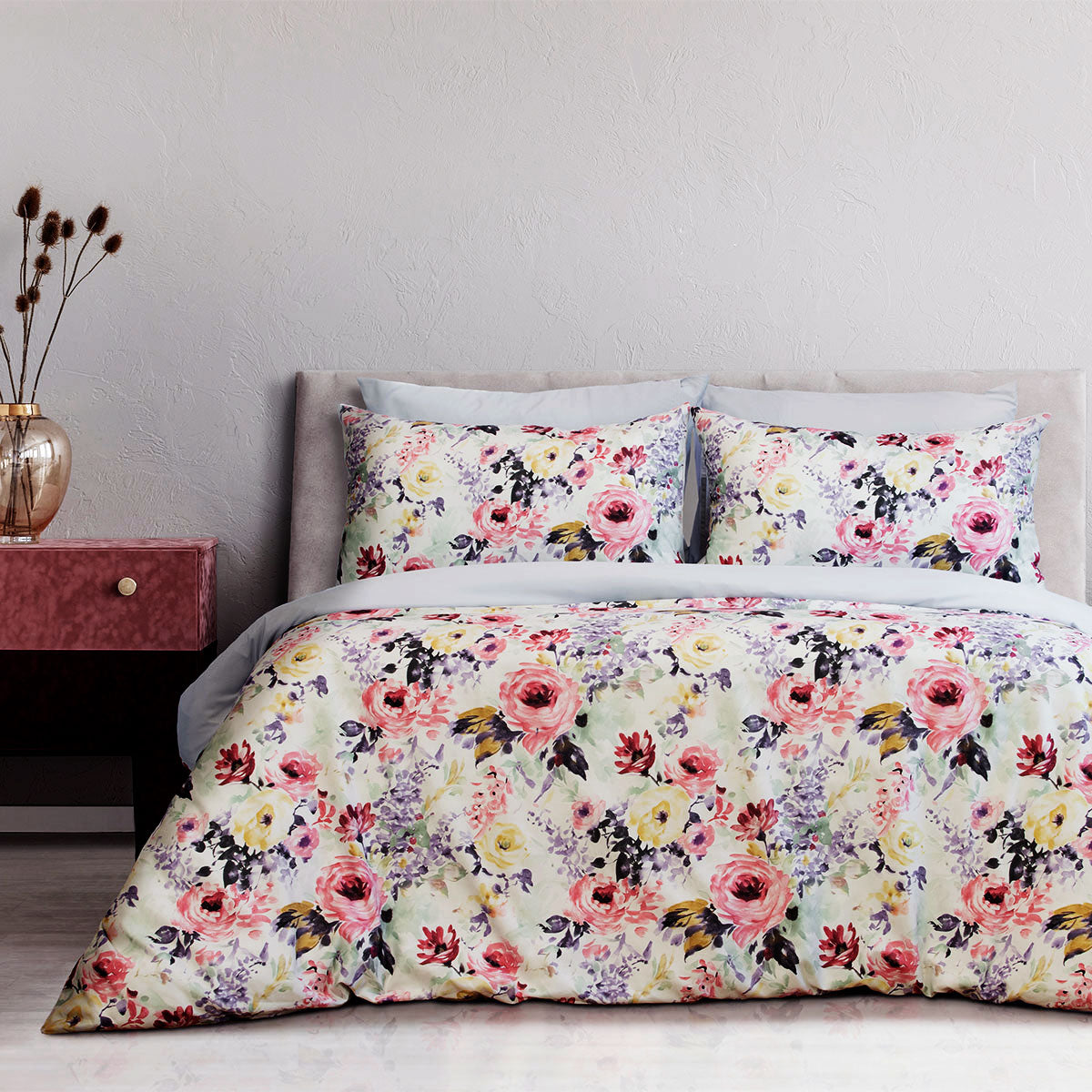 Ardor Floral Quilt Cover Set Queen - Soft Polyester, Machine Washable - SuperSaverAU - view 1