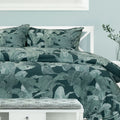 Ardor Indra Teal Palm Leaf Quilt Cover Set – King