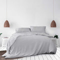 Ardor Ingrid Silver Seersucker Stripe Quilt Cover Set King - Easy Care Polyester - SuperSaverAU - view 1