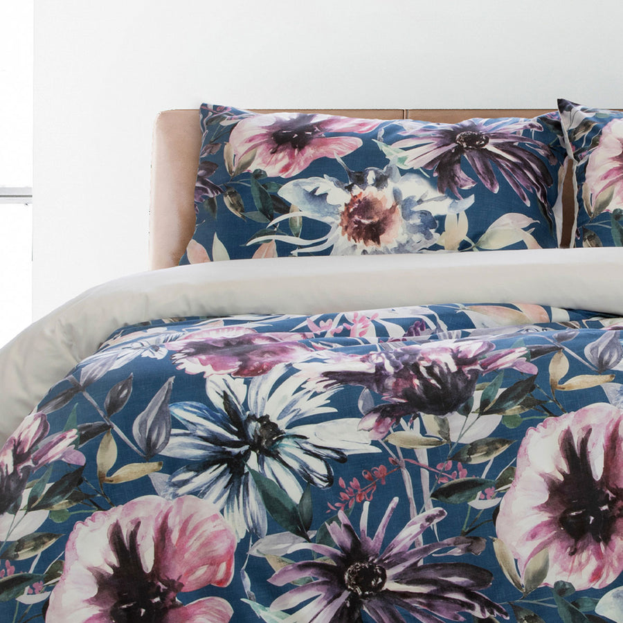 Ardor Floral Printed Quilt Cover Set Queen - Soft Polyester, Multi-Colored - SuperSaverAU - view 1