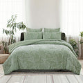 Ardor Quilt Cover Set Queen - Kiah Pale Olive Textured Jacquard Design - SuperSaverAU - view 1