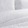 Ardor Leonardo White Embossed Quilt Cover Set Double - Geometric Design, Polyester - SuperSaverAU - view 2