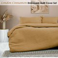 Ardor London Cinnamon Embossed Quilt Cover Set King - Soft Microfiber, 2 Pillowcases - SuperSaverAU - view 2