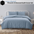 Ardor Lottie Bluebell Quilt Cover Set King - Embossed Foliage Design - SuperSaverAU - view 2