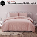 Ardor Lottie Blush Embossed Quilt Cover Set King - Foliage Design, Soft Microfibre - SuperSaverAU - view 2