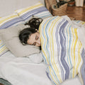 Ardor Milford Seafoam Quilt Cover Set King - Stripes Print, Polyester Cotton - SuperSaverAU - view 2