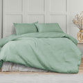 Ardor Quilt Cover Set King - Molly Palm Green Quilted Tropical Design - SuperSaverAU - view 1