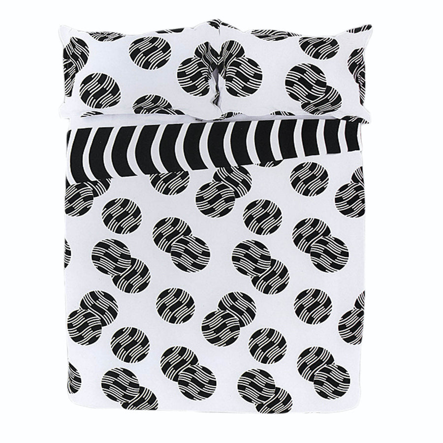Apartmento Ontario Reversible Quilt Cover Set BLACK Queen - Easy Care Polyester Cotton - SuperSaverAU - view 1