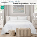 Algodon Romy White Cotton Jacquard Quilt Cover Set – King