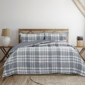 Ardor Ronan Grey Plaid Jacquard Quilt Cover Set – King