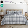 Ardor Ronan Grey Plaid Jacquard Quilt Cover Set – King