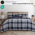 Ardor Ronan Navy Plaid Jacquard Quilt Cover Set – King