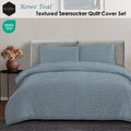 Ardor Rowe Teal Seersucker Quilt Cover Set – Queen