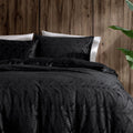Ardor Rui Black Embossed Velvet Quilt Cover Set – King