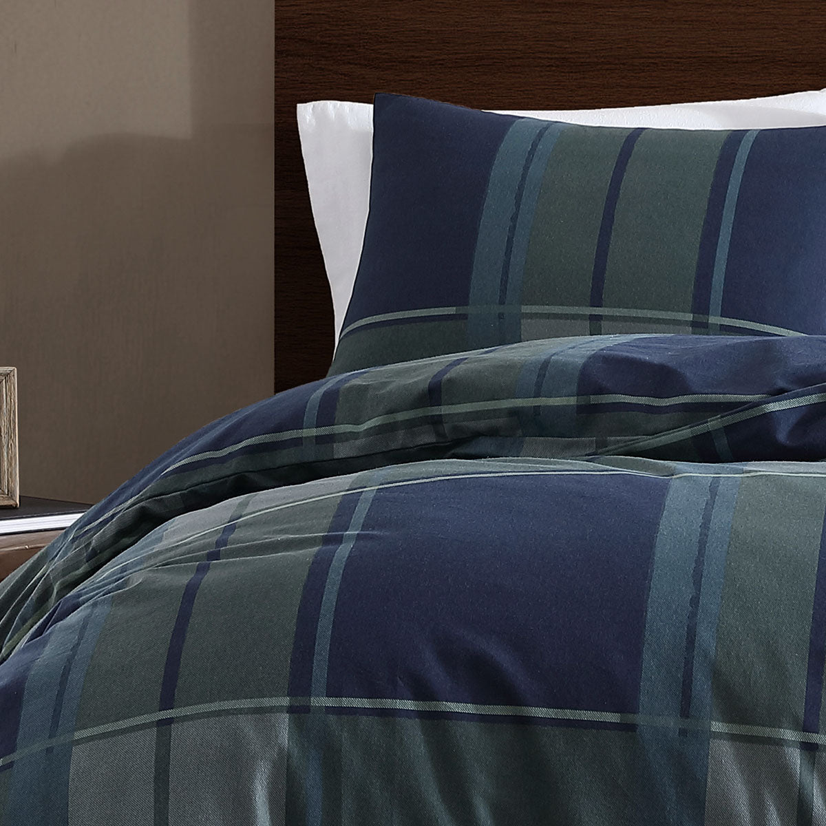 Ardor Sommers Dark Khaki Cotton Flannelette Quilt Cover Set Queen - SuperSaverAU - view 2