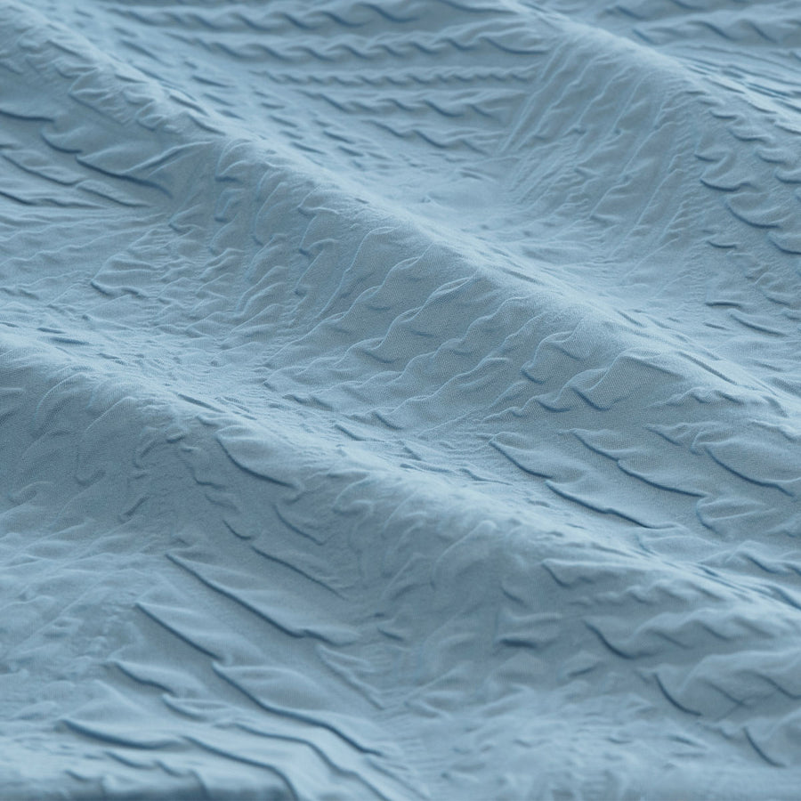 Ardor South Coast Pale Blue Embossed Quilt Cover Set Queen - Geometric Design - SuperSaverAU - view 1