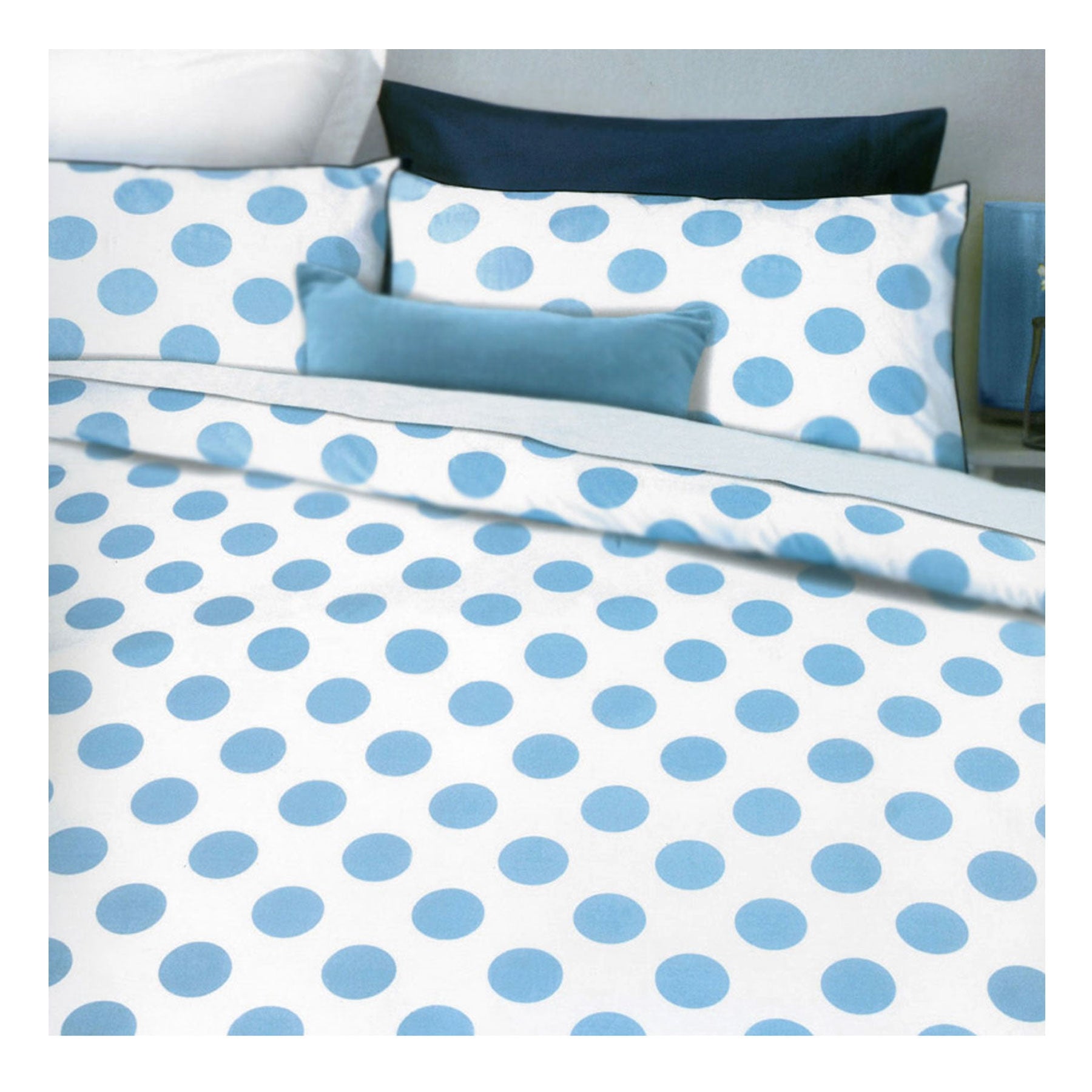 Apartmento Spot Blue Quilt Cover Set - Circular Print Design - King Size 245x210 cm - SuperSaverAU - view 1