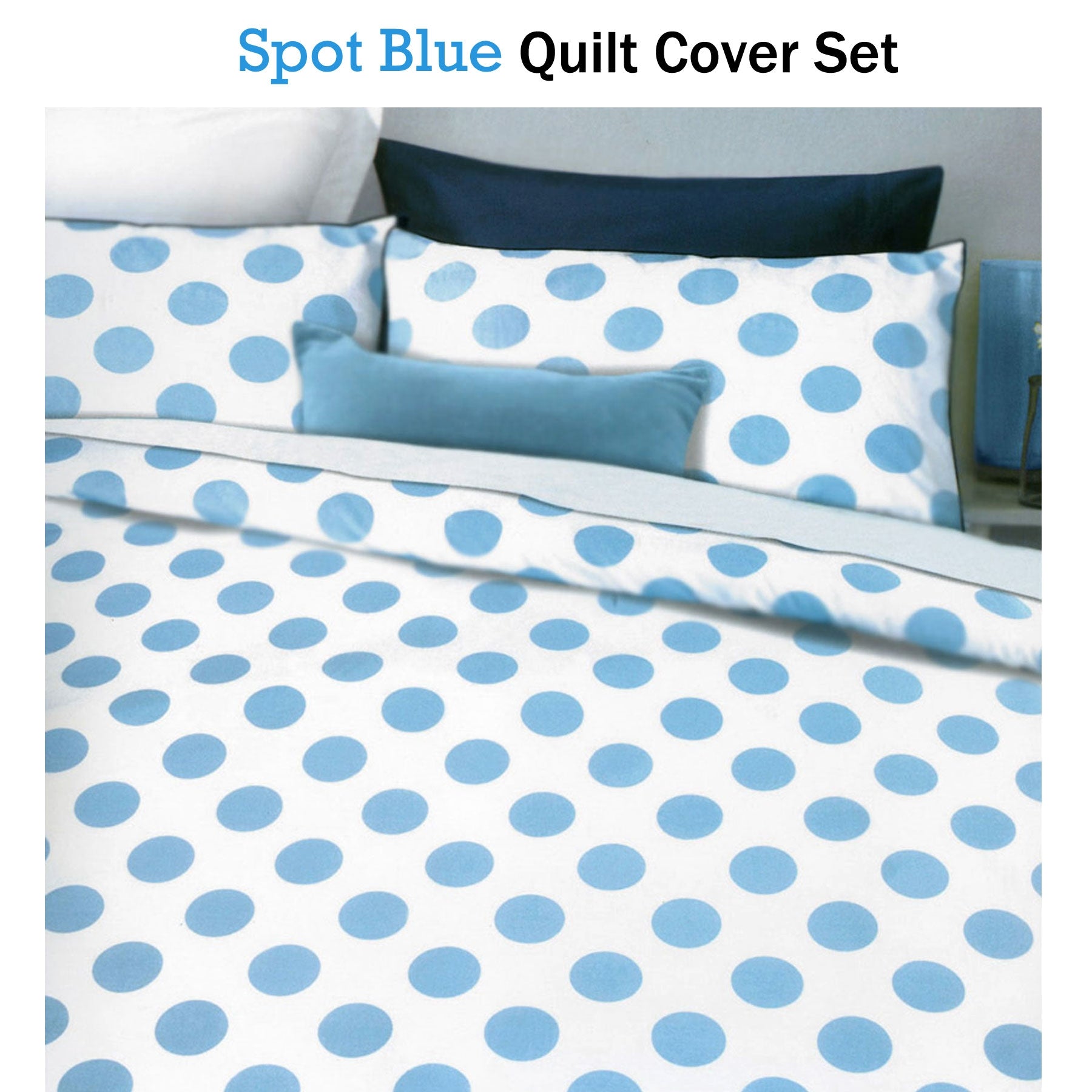 Apartmento Spot Blue Quilt Cover Set - Circular Print Design - King Size 245x210 cm - SuperSaverAU - view 2