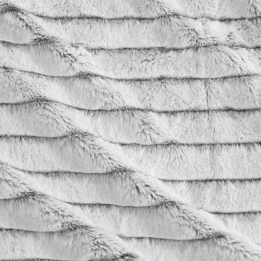 Ardor Striped Animal Faux Fur Grey Quilt Cover Set Double - Ultra Soft, Machine Washable - SuperSaverAU - view 1