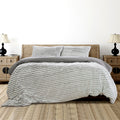Ardor Striped Animal Faux Fur Grey Quilt Cover Set King - Ultra Soft & Cozy - SuperSaverAU - view 1