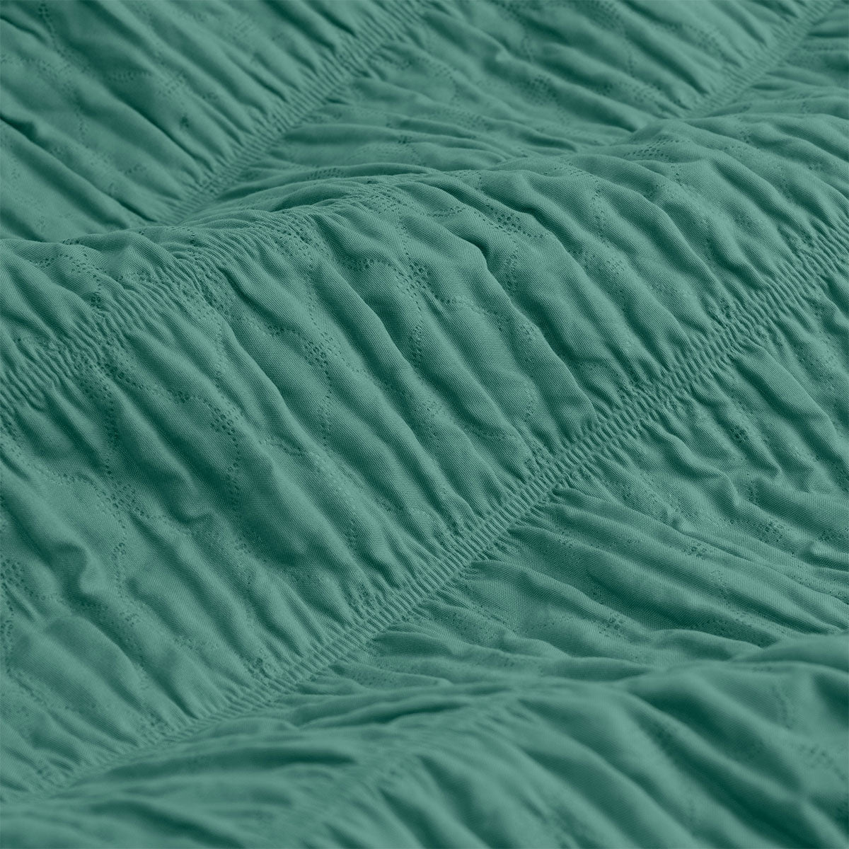 Ardor Tuscan Teal Ruched Quilt Cover Set – King