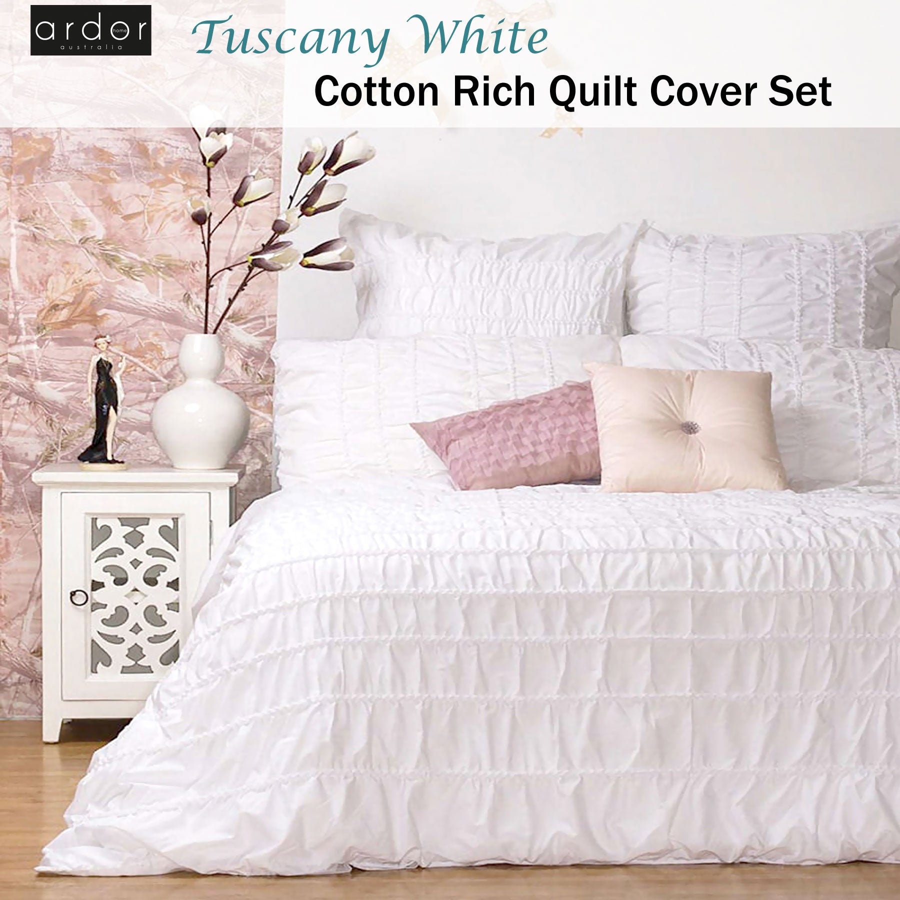 Retro Home Tribe Charcoal Quilt Cover Set Queen - Printed Tribe Design - SuperSaverAU - view 1