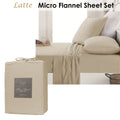 Ardor Micro Flannel Sheet Set Latte Mega King - Soft Polyester, Solid Design - SuperSaverAU - view 2