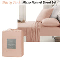 Ardor Micro Flannel Sheet Set Dusty Pink King - Soft Polyester, Solid Design - SuperSaverAU - view 2
