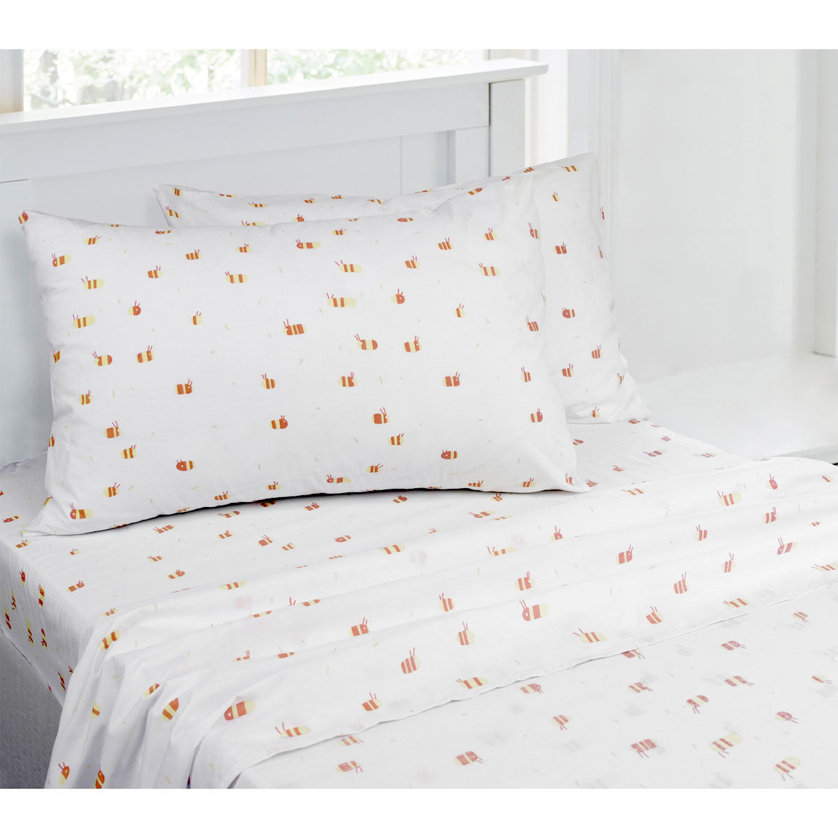 Jelly Bean Kids Bumble Multi Printed Sheet Set King Single - Bees Design