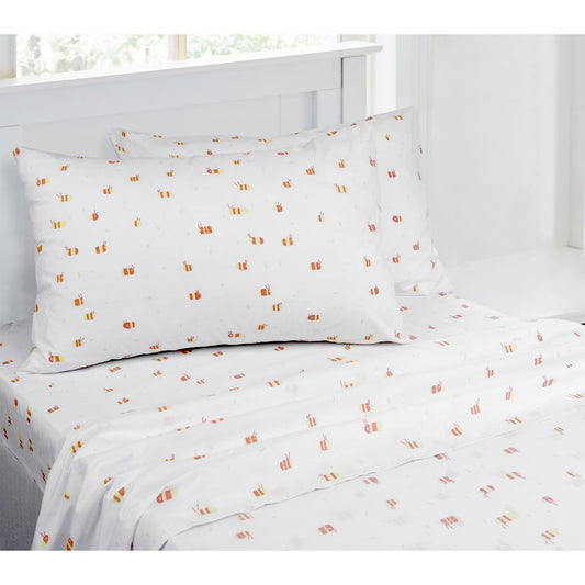 Jelly Bean Kids Bumble Multi Printed Sheet Set King Single - Bees Design
