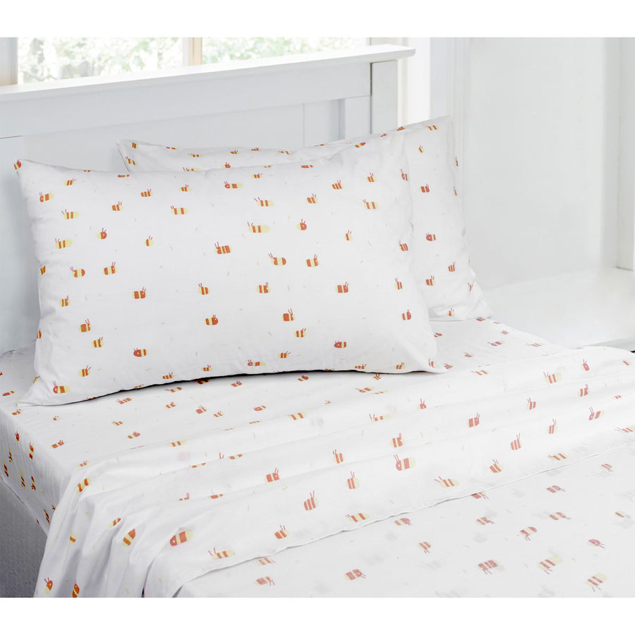 Jelly Bean Kids Bumble Multi Printed Sheet Set King Single - Bees Design - SuperSaverAU - view 1