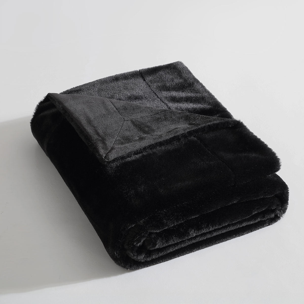 Ardor Benz Faux Fur Throw Rug – Black Sherpa Reverse 130 x 170cm
