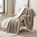 Ardor Carter Striped Boucle Throw Rug – Sherpa Reverse 130 x 170cm