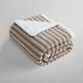 Ardor Carter Striped Boucle Throw Rug – Sherpa Reverse 130 x 170cm