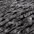 Ardor Cole Ash Striped Faux Fur Throw Rug – 130 x 170cm