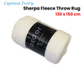 Ardor Ivory Sherpa Fleece Throw Rug 130 x 150cm - Soft & Cozy Home Decor - SuperSaverAU - view 2