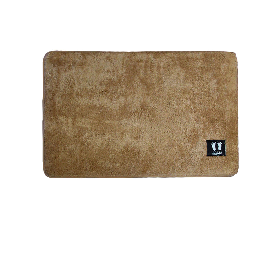 Asha Anti Slip Bath Mat 50 x 80 cm Brown - Solid Colour Design, Machine Washable - SuperSaverAU - view 1