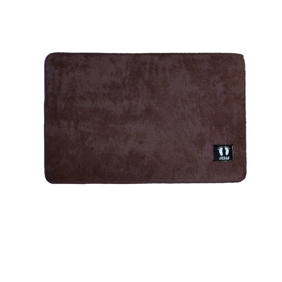 Asha Anti Slip Bath Mat 50 x 80 cm Chocolate - Machine Washable Polyester - SuperSaverAU - view 1