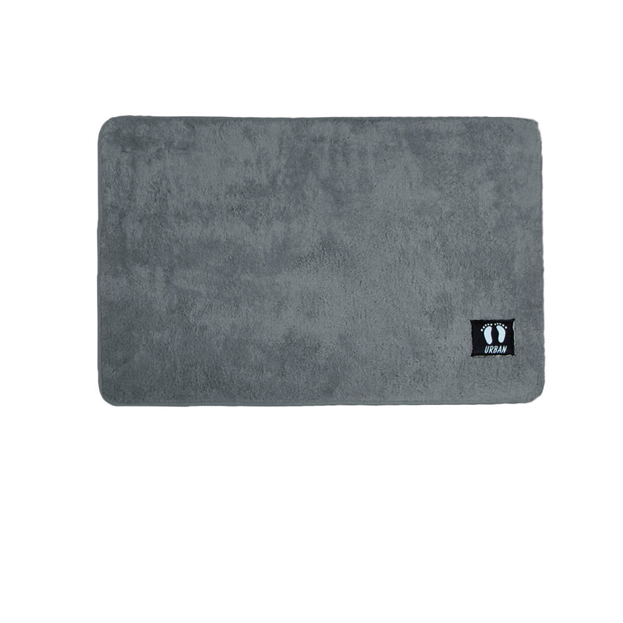 Asha Anti Slip Bath Mat 50 x 80 cm Grey - Machine Washable Polyester - SuperSaverAU - view 1