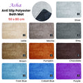 Asha Anti Slip Bath Mat 50 x 80 cm - Polyester, Vibrant Solid Colour, Machine Washable - SuperSaverAU - view 2