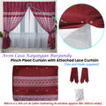 Premium Avon Home Casa Kayangan Pinch Pleat Curtain with Attached Lace - Burgundy
