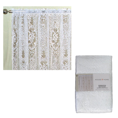 Yours to Love White Lace Rod Pocket Curtain 300 x 213 cm - Elegant Design - SuperSaverAU - view 1