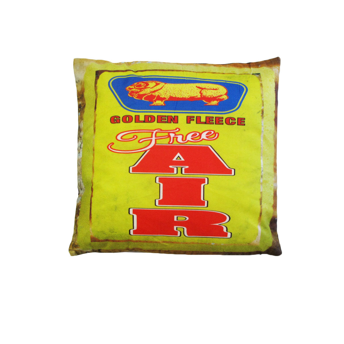 Australian Mancave Retro Cushion with Golden Fleece Free Air Print - 40 x 40cm