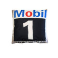 Australian Mancave Retro Cushion with Mobil Racing Motor Oil Print - 40 x 40cm