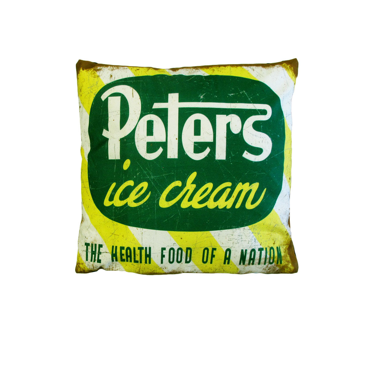Australian Mancave Retro Cushion with Peters Ice Cream Print - 40 x 40cm