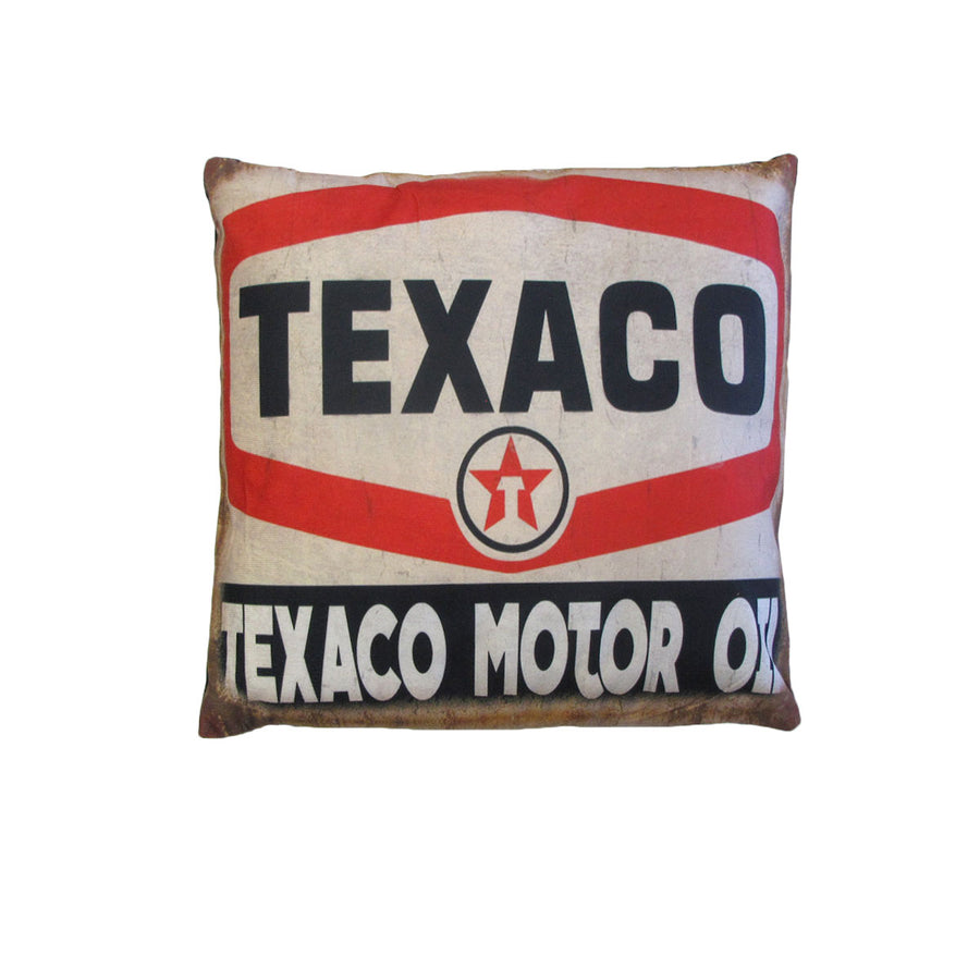 Australian Mancave Retro Cushion Texaco Motor Oil 40 x 40 cm - Nostalgic Design - SuperSaverAU - view 1