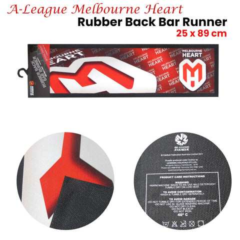 A-League Melbourne Heart Rubber Back Bar Runner 25 x 89 cm - SuperSaverAU - view 2