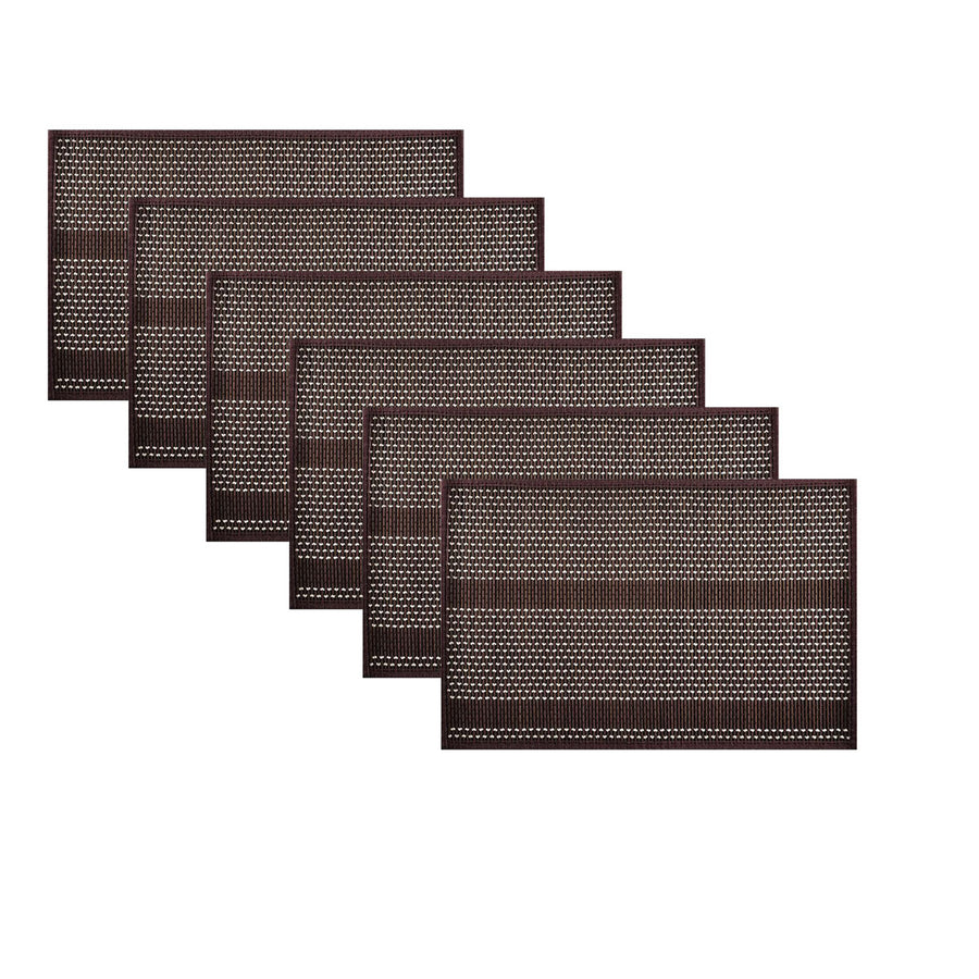 Dreamtime Set of 6 Bamboo Table Placemats 30 x 45cm - Woven Design, Non-skid - SuperSaverAU - view 1